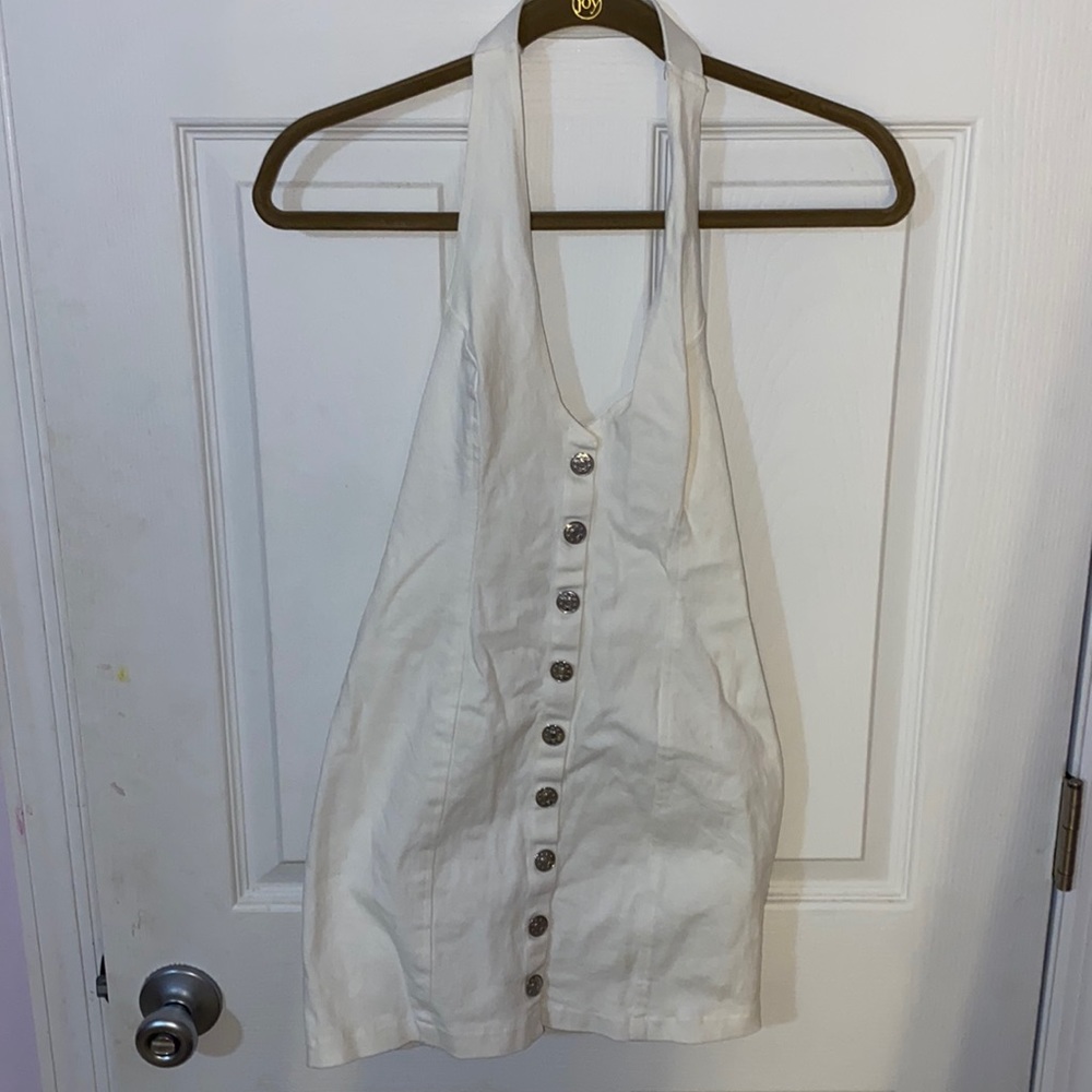 white halter dress